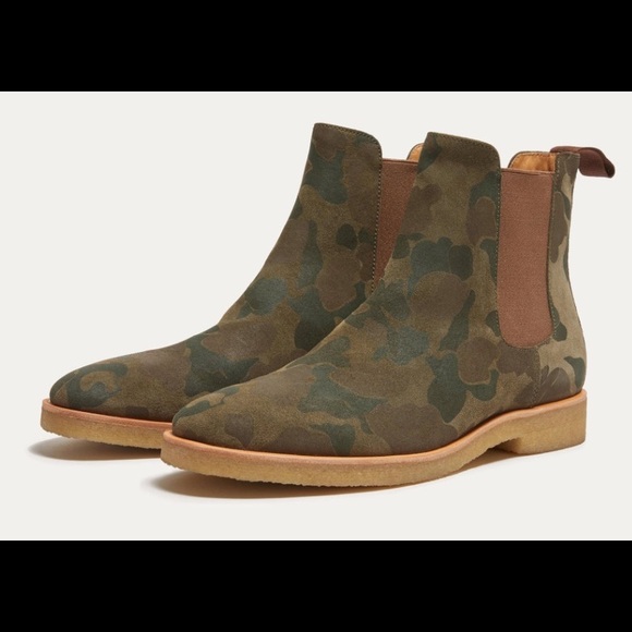 mens camo chelsea boots